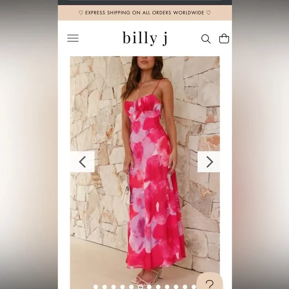 Pink/Red Floral maxi dress from Billy J